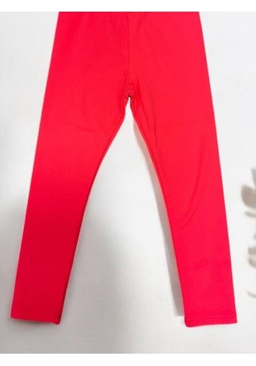 Kız Çocuk Mikro Şardonlu Esnek Tayt-15029 Neon Pembe