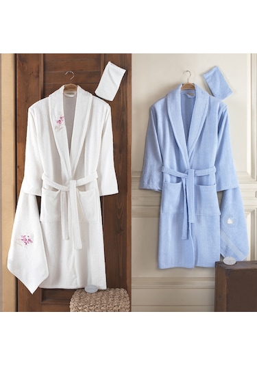 Pamuxu 8 Parça Aile Bornoz Seti