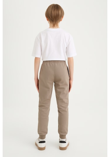 Erkek Çocuk Basic Jogger Paça Okul Eşofman Altı Ak-2350 Bej