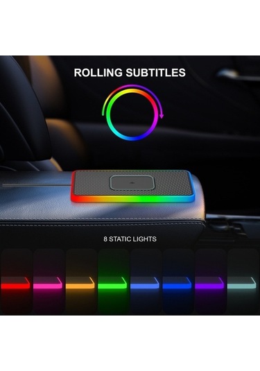 Tongxida Araba İçin Kaymaz Mat, 15w Kablosuz Şarj, Otomatik Suv Şarj Ped, 1m Tip-c Kablo Diğer