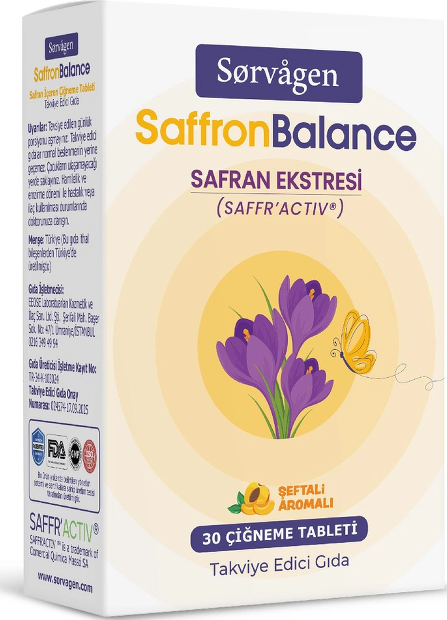 Sorvagen Saffronbalance Safran Çiğneme Tableti- 30 Tablet