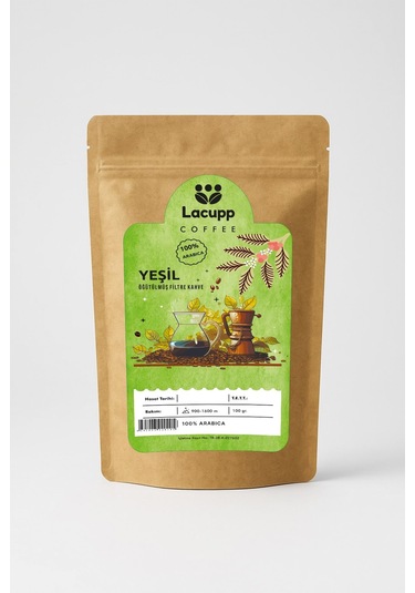 Lacupp - Yeşil - Öğütülmüş Filtre Kahve - 100 Gr 100% Arabica Filtre
