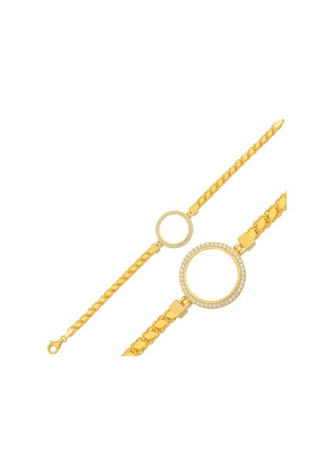 Casera's Gümüş Çeyrek Takılabilen Altın Kaplama Kadın Bileklik Csr2184534 Gümüş