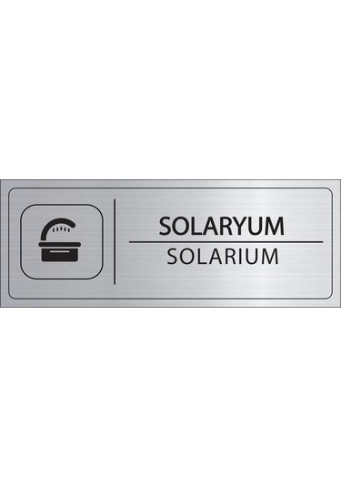 Mayeka Solaryum İsimlik Gümüş Metal Kapı İsimliği Levhası Yönlendirme Tabelası