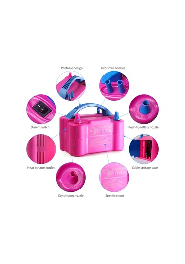 Wezone Taşınabilir Balon Şişirme Makinesi - 600w Çift Delikli Hızlı Şişirme