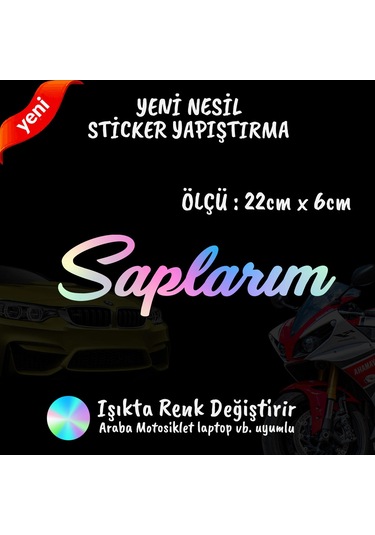 Saplarım 2 Adet Hologram Sticker - Modifiye Etiket Yazı