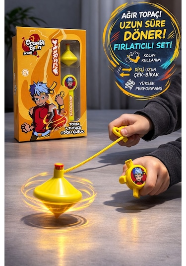 Cranky Spin Axis 4 Xarsen Topaç Seti Fırlatıcı+topaç Ağır Ve Uzun Döner