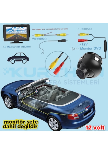 19 Mm Mini Araç Görüş Kamerası Ön Yan Veya Arka Kullanıma Uyumlu