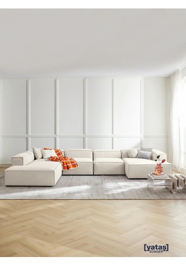 Most Mollis Pro 5 Modül Sol Köşe Koltuk 01 Kırık Beyaz Keten Kuma