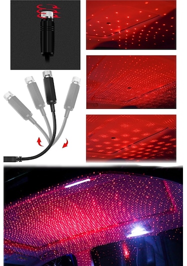 Araç Içi Usb Tavan Led Aydınlatma Disko Işık Star Light