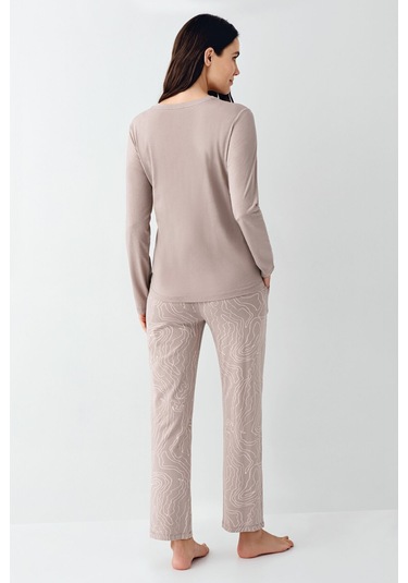 Pierre Cardin Kadın Kahverengi Pijama Takımı Pc9096-s-v1 Kahverengi