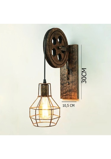 Loft Retro Kasnak Aplik Siyah