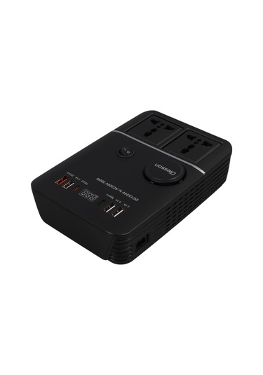 Ayt Olesson 1661 Dc 12-24v 200w Oto Araç Power İnverter 2x Çakmak Girişi 2x Type-c 4x Usb 2x 220v Üniversal Priz