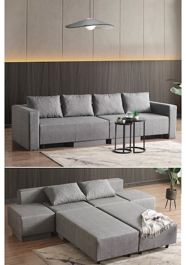 Kagu Corner Poly-l Köşe Takimi-kanepe-yatak-dinlenme Gri
