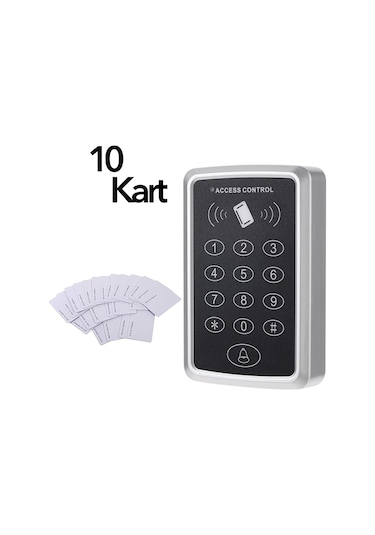 Sonex Rfid Şifreli Kapı Kilidi Kartlı Geçiş Kontrol Sistemi + 10 Adet Proximity Kart