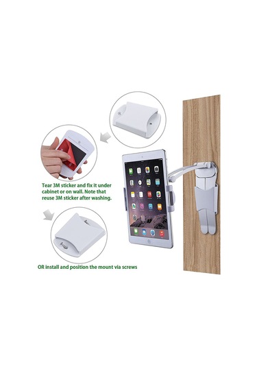 Kangvka Alüminyum Masaüstü/duvar Tipi Tablet Tutucu - 5-12.9 İnç İçin 360 Açı Regülasyonlu, Akıllı Yaşam İçin Sabit & Taşınabilir Tutucu Gümüş