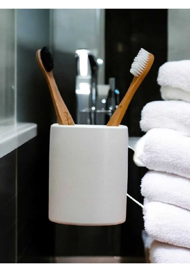 Banyo Seti Diş Fırçalık, Diş Macunluk, Makyaj Organizeri,kalemlik Beyaz