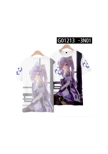 Snapbuy Yeni Oyun Anime Genshin Impact Hutao Yae Miko 3d Baskılı T-shirt Unisex Giyim Cosplay Teehakierkek Haki