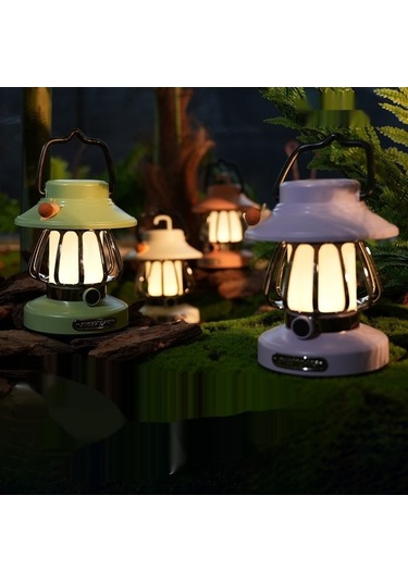 Maoyaya Retro Taşınabilir Kamp Lambası - Açık Alan, Masa Ve Atmosfer Işığı Pembe Pembe