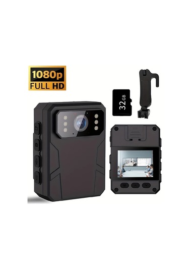 Dashanshop Jiacuali Taşınabilir Hd Dvr Camera 32gb Tf Card 1080p Full Hd Gece Görüşü Hareket Algılama Bisiklet Araç Ev Seyahat Güvenlik