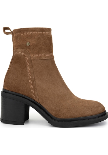 Tamer Tanca Kadın Hakiki Deri Vizon Topuklu Bot 1066 3401 Bn Bot Sk24-25 Sugero Suet Tarçın