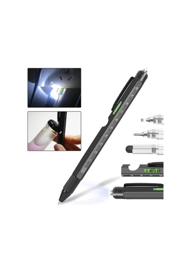 Fortunelane 9-in-1 Çok Fonksiyonlu Araç Kalemi Seti: Led Işık, Şarj Açıcı, Piliç Kesici Ve Daha Fazlası - 2 Adet Kutulu Siyah Siyah