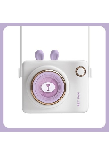 Kamera Boyun Fanı Yapraksız Mini Usb Şarj Edilebilir El Tipi Küçük Fan 9284 Mor