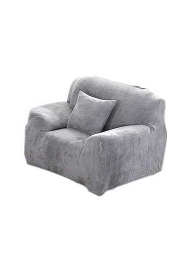 Novahub Kış Sıcak Peluş Kanepe Kılıfı, 90-140cm, Yıkanabilir, Gümüş Gri, Tek Kişilik Diğer