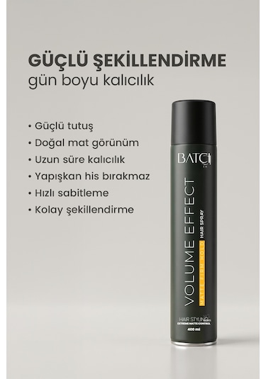 Batçı Hair Atelier Volume Effect Matte Firm Hold Saç Spreyi 400 ML