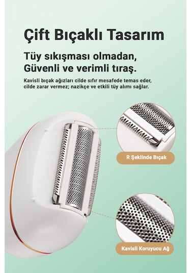 3 İn 1 Elektrikli Epilatör Tıraş Makinesi Bacak Koltukaltı Epilas