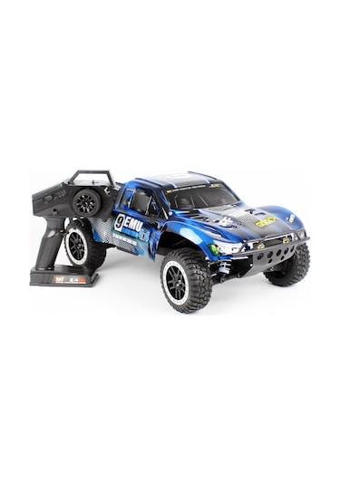 Remo 1022 1/10 Ölçek, 4wd Off Road Short Course 9emu Fırçalı Çift Motorlu, Mavi Kaportalı, Rc Model Araç