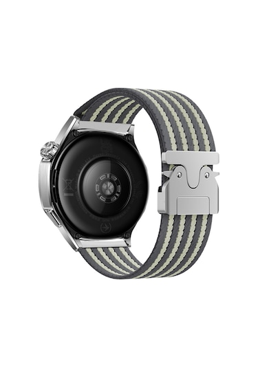 Amazfit Pace Mbfx Krd-133 22mm Naylon Kumaş Hasır Örgülü Kordon - Gri