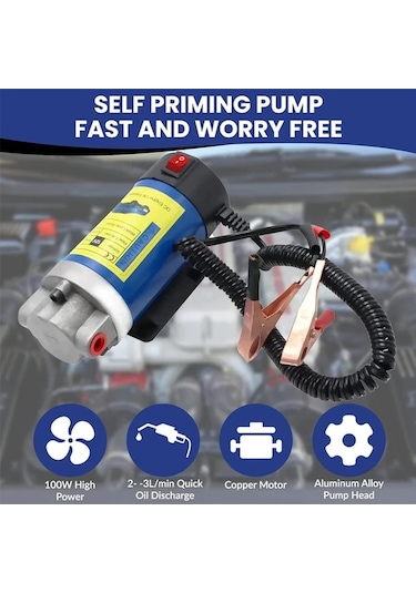 Motion003 24v Yağ Pompası 12v 24v Taşınabilir Araç Elektrikli Yağ Çekici Ham Yağ Sıvı Emme Pompası Otomobil Tekne Yakıt Motor Yağı Sifon Aleti