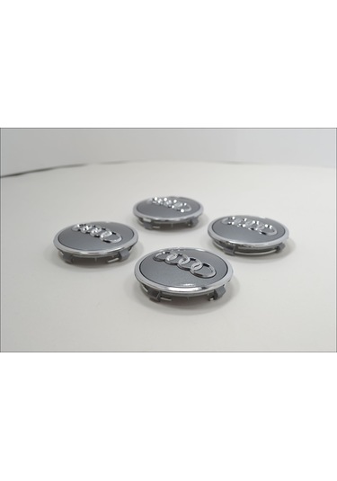 Geeksen Audi A3 A4l A6l Q3 Q5l Q7 A5 A7 Q2l Jant Kapakları - Gri 61mm, 4 Adet, 4m0601170 Uyumlu Lastik Kapakları