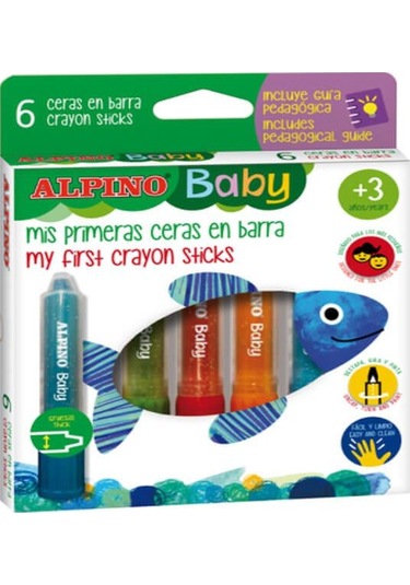 Alpino Baby 6 Renkli 3’Ü Bir Arada Boya Seti