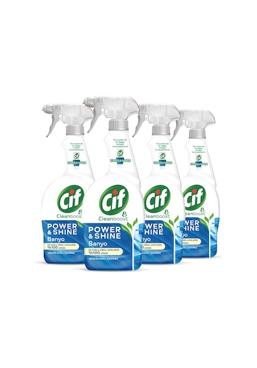 Cif Power & Shine Sprey Banyo Temizleyici 4 x 750 ML