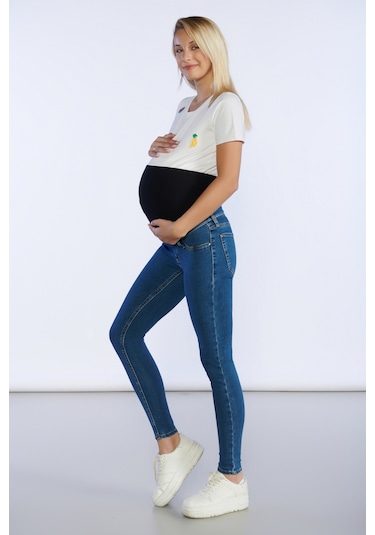 Bpf Koyu Mavi Slim Fit Hamile Pantolon-koyu Mavi