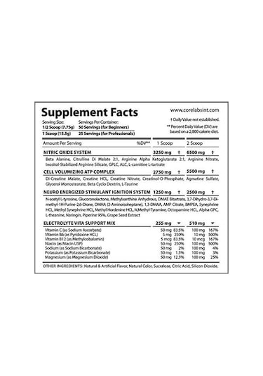 Core Labs Hyper Power Preworkout Dmha+dmaa+agmantine Sulfat 388 G