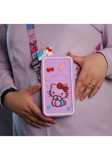 Hello Kitty Silikon Çantaaskılı Telefonluk-1822 Altın