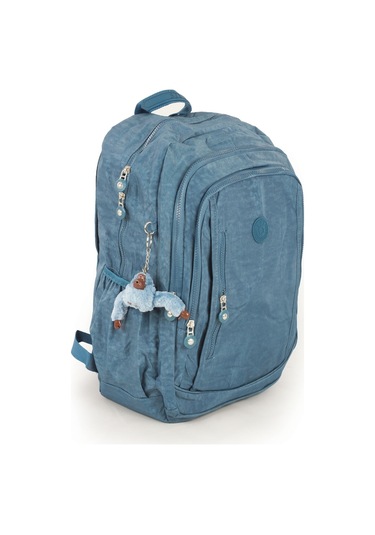 571 Krinkıl / Klinkır Su Geçirmez Hafif Çok Gözlü Spor, Seyahat, Okul, Laptop Sırt Çantası Mavi 1d Mavi