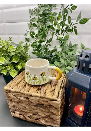 Seramik Kupa Bardak Papatya Tasarım