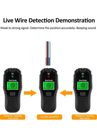 Pazly 5'1 Arada Çoklu Fonksiyonlu Duvar Tarayıcı - Lcd+alarm, Metal/ahşap/kablo/kiriş Tespiti Merkezi/kenarı