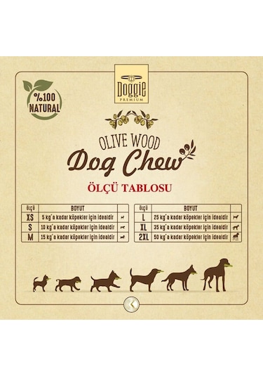 Doggie Doğal Zeytin Ağacı Köpek Çiğneme Oyuncağı Xsmall