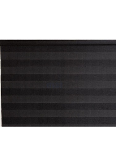 Siyah Bambu Zebra Perde Siyah