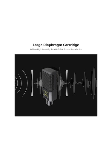 Neevoyu Profesyonel Büyük Membran Kondenser Mikrofon - Kardiyak Alım Deseni, Şok Montajı Ve Kablosu İle Oyun, Canlı Yayın Ve Ses Kaydı İçin