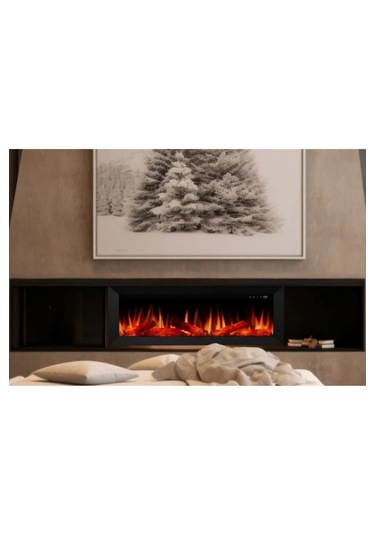 Magel 100 Elektrikli Şömine - Isıtıcısız, Metal Çerçeveli, Tek Re