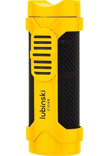 Lubinski Cigar Sehpa Kapaklı Delicili Tek Torch Puro Çakmağı Sarı