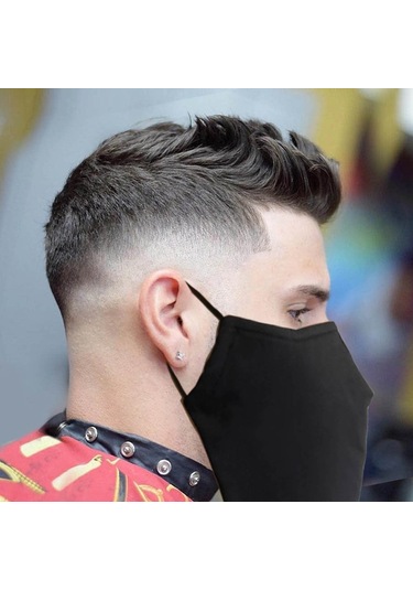 Yifomall Çift Katmanlı Sakal Koruyucu Maske, Ayarlanabilir Kulak Askılı, Burun Teli, Siyah Renk, Polyester Malzeme