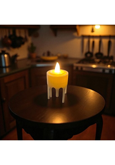 Akan Damla Efektli Dekoratif Mumluk Led Hediyeli, Mumluk