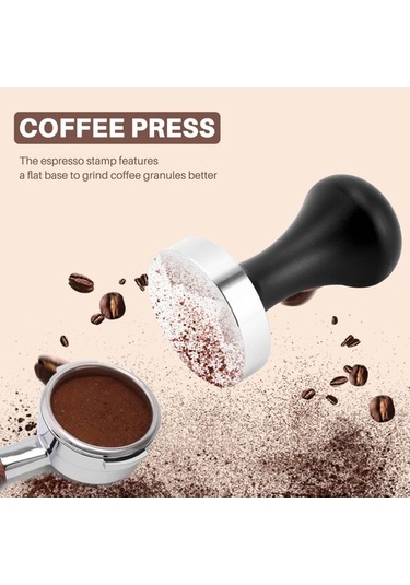 Metabagua Kahve Sabotaj Seti, Düz Paslanmaz Çelik Tabanlı Espresso Damgası 4bızpt Siyah